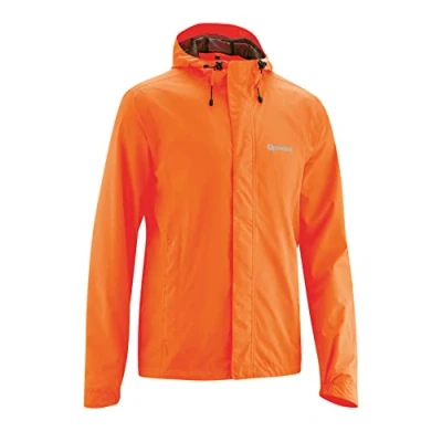 Abbildung von Gonso Save Light, Herren Fahrradjacke, Wasserdichte Regenjacke, Wasserdicht bis 10.000 mm &amp; winddicht, G Tex, 2 Lagenlaminat getapte Nähte, Weite Passform, PFC frei, Orange, Gr. XL