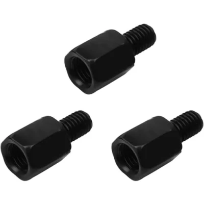 Abbildung von Evermotor Spiegeladapter m10 auf m8 Motorrad Roller Spiegel Adapter Universal 10mm 8mm Linksgewinde/Rechtsgewinde Schwarz(3 Stücke)