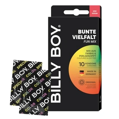 Abbildung von BILLY BOY Kondome Bunte Vielfalt 10er 52 mm Mix aus Farbig und Perlgenoppt (1x10 Stück)