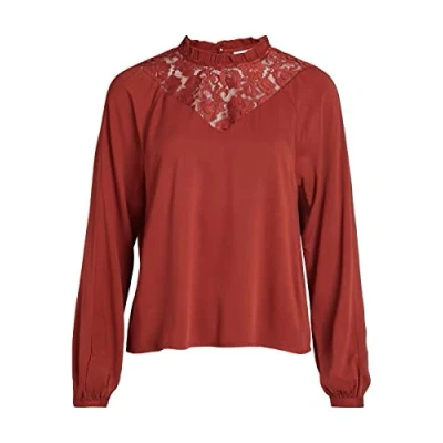 Abbildung von VILA Visuvita Langarmshirt, Damen, Größe: 38, Fired brick