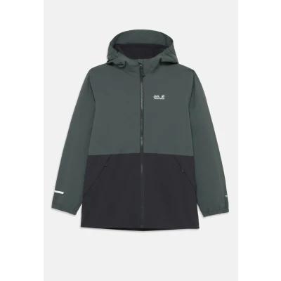 Abbildung von Jack Wolfskin NEW Snowy DAYS Regenjacke / wasserabweisende Jacke für Kinder, Größe: 140, Slate green