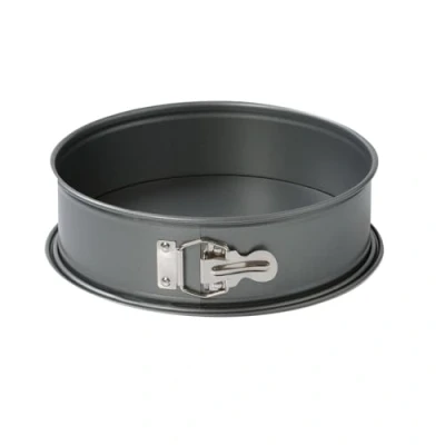 Abbildung von Original Kaiser Gourmet Springform 20 cm rund, Flachboden, runde Backform antihaftbeschichtet, Kuchenform auslaufsicher, hitzebeständig bis 230C, Grau