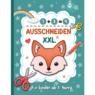 Abbildung von Ausschneiden für kinder ab 3 Hurra: Das XXL Bastelbuch Mit Kreative Ideen und Anleitungen Kinder, Schneiden, kleben, malen! Scherenführerschein Ausschneidebuch Mädchen Jungen .
