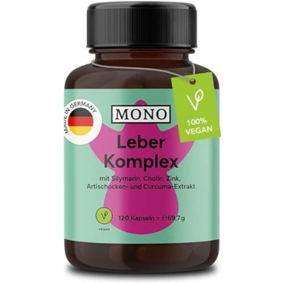 Abbildung von MONO Leber Komplex 120 vegane Kapseln mit Silymarin, Cholin und Zink