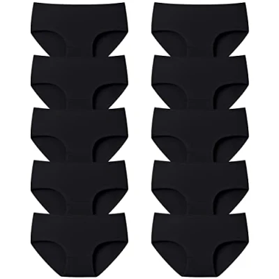 Abbildung von Adorel Mädchen Unterhosen Baumwolle Teenager Slips 10er Pack Schwarz 152 158 EU (Herstellergröße L)