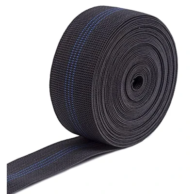Abbildung von IPEA Gurt für Sofa, Stuhl, Polster, Sessel 10 Meter Länge Elastiches Gummiband Gurtband 3 Streifen Zugband Sitz, Rückenlehne Elastizität 50% Breite 50 mm BS350T Schwarz