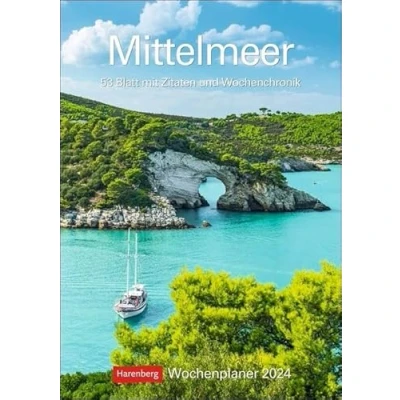 Abbildung von Mittelmeer Wochenplaner 2024. Die Schönheit des Mittelmeers, gepaart mit Zitaten in einem praktischen Terminkalender. Dekorativ und nützlich: Der ... 53 Blatt Wochenchronik