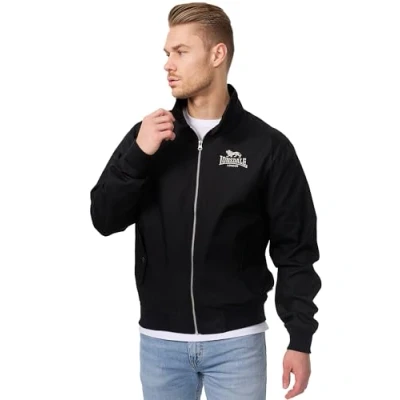 Abbildung von Lonsdale Herren Slim Fit Harrington Jacke, Schwarz, L EU