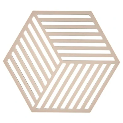 Abbildung von Zone Denmark Hexagon Topfuntersetzer Hitzebeständig, Silikon Untersetzer, Praktische und Dekorative Topf Spülmaschinenfest, 16 x 14 cm, Desert