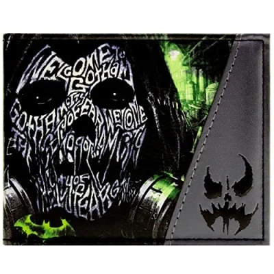 Abbildung von The Dark Knight Batman Arkham City Scarecrow Angstgas Geldbörse/Geldbeutel Klapp Ausweis &amp; Kartenhalter, Schwarz