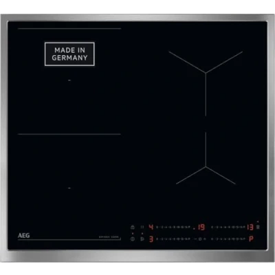 Abbildung von AEG Induktionskochfeld autark 60cm Made in Germany 4 Flex Zonen mit Bridge (Kombination 2er Zonen) Powerfunktion SuperFlat Rahmen Timer Touch/kompatibel Haubenautomatik TO64IB0FXB