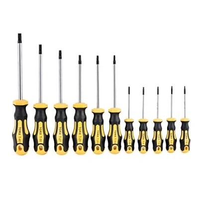 Abbildung von Gunpla 11 tlg. Torx Schraubendrehersatz ohne Stirnlochbohrung, T6 T7 T8 T9 T10 T15 T20 T25 T27 T30 T40, Werkzeug für Handy, Computer, Mac, Uhr, Präzisions Schraubendreher Set