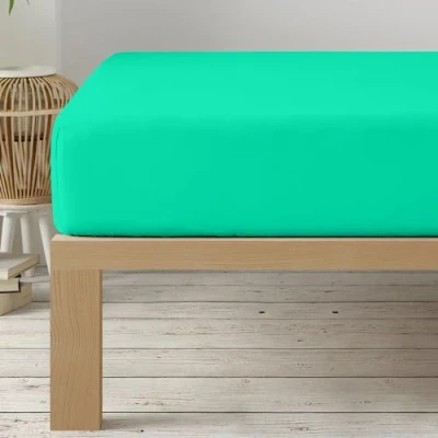 Abbildung von Degrees Home Kollektion Spannbettlaken 150 x 190 33 verstellbar gebürstete Polyester Grun