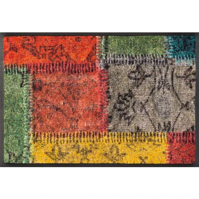 Abbildung von wash+dry Fußmatte, Vintage Patches 40x60 cm, innen und außen, waschbar