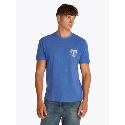 Abbildung von Tommy Jeans Graphic TEE Tshirt print, Herren, Größe: 46, Tempo blue