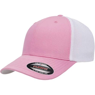 Abbildung von Flexfit Unisex Erwachsene Trucker Mesh Fitted Cap Verschluss, Pink/Weiß, Einheitsgröße