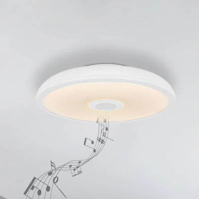 Abbildung von GLOBO LIGHTING Deckenleuchte »RAFFY«, Leuchtmittel LED Modul fest integriert, Lautsprecher, Deckenlampe Kunststoff weiß, LED, Musik