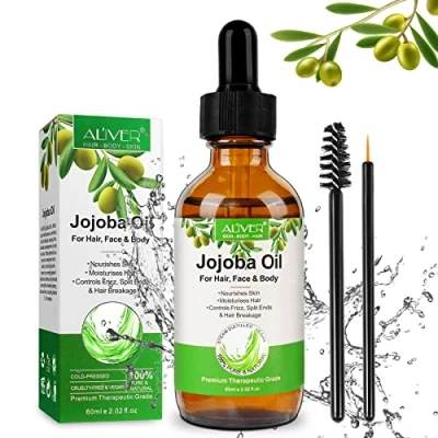 Abbildung von Jojobaöl, Bio Jojoba Öl 100% Rein, Natürlich und Kaltgepresst Feuchtigkeitscreme Organic Oil für Gesicht, Körper, Bart, Nägel, 60 ml