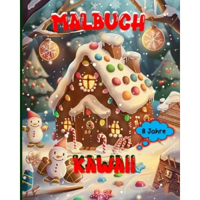 Abbildung von Kawaii Malbuch: 50 Lustige Weihnachtsbilder zum Ausmalen für Kinder ab 8 Jahren
