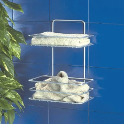 Abbildung von Metaltex 404222 Gästehandtuch Korb Reflex mit 2 Etagen, 26 x 16 35 cm