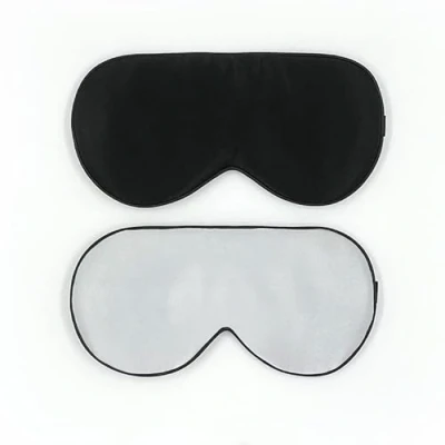 Abbildung von townssilk 2 x Schlafmaske aus 100 % Seide mit verstellbarem Band, bequeme und superweiche Augenmaske, 1 Schwarz Silber