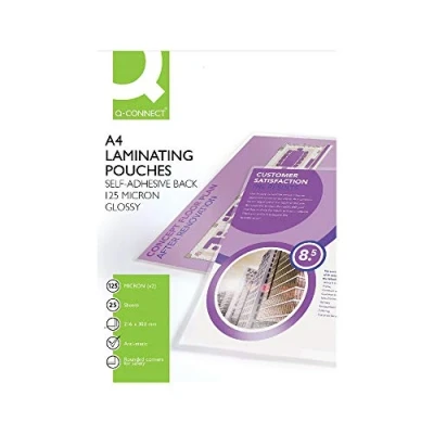 Abbildung von Q CONNECT A4 STICKY BACK LAM POUCHPK25