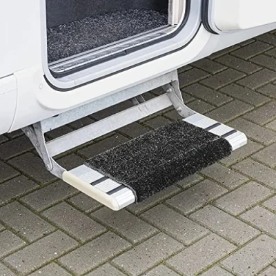 Abbildung von MULTIBROS Wohnmobil Trittstufen Fußmatte Premium Teppich Clean Step Wohnwagen Camping Matte (schwarz)