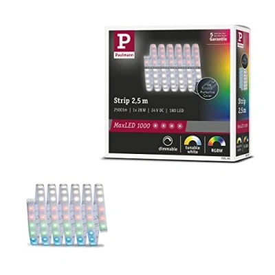 Abbildung von Paulmann 705.30 MaxLED 1000 LED Strip RGBW Einzelstripe 2,5m IP44 28W 1000lm/m 72LEDs/m