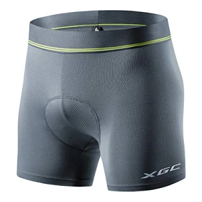 Abbildung von XGC Herren Radunterhose Radsportshorts Fahrradhosen mit elastische atmungsaktive 4D Gel Sitzpolster Einer hohen Dichte (Orange_6020, S)