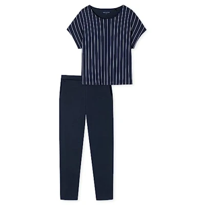 Abbildung von Schiesser Schlafanzug LANG Pyjama, Damen, Größe: 36, Dunkelblau