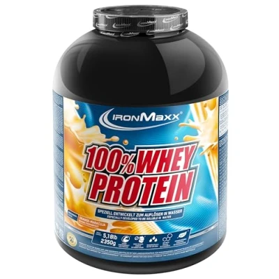 Abbildung von IronMaxx 100% Whey Protein Pulver Orange Maracuja 2350g Dose zuckerreduziertes, wasserlösliches Eiweißpulver aus Molkenprotein viele verschiedene Geschmacksrichtungen