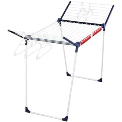 Abbildung von Leifheit Standtrockner Pegasus 200 Solid mit 20 m Trockenlänge für 2 Wäscheladungen, großer Wäscheständer Bettwäsche, Flügelwäschetrockner Kleinteilehalter, Kleiderbügelstangen und 5 Bügeln