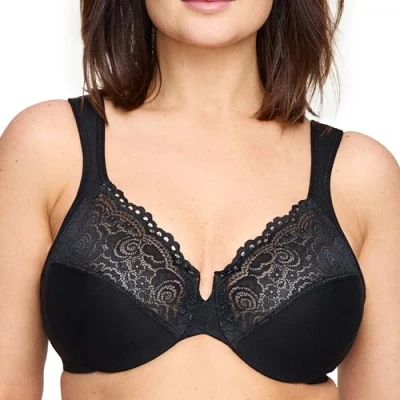 Abbildung von Glamorise Damen 1005 Full Coverage Bra, Schwarz, 85H