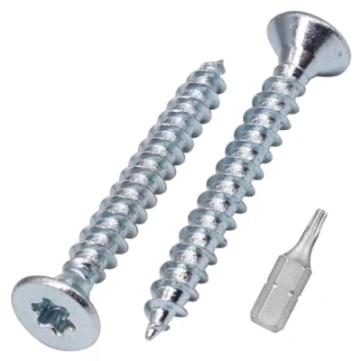 Abbildung von SKIR&#039;CO (300 Stück) Holzschrauben aus verzinktem Stahl, 3,0 x 25 mm, Torx Kopf, Senkkopf, Spanplattenschrauben, Vollgewinde