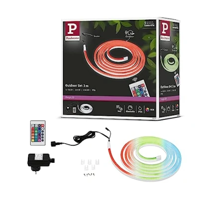 Abbildung von Paulmann 78889 LED Stripe SimpLED Outdoor 3m IP65 72LEDs/m RGB incl. 1x19,5 Watt dimmbar Lichtband Weiß Kunststoff
