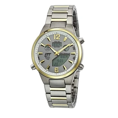 Abbildung von ETT Eco Tech Time Funk Solar Herren Uhr Analog mit Titan Armband EGT 11381 21M