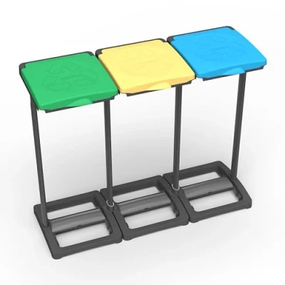 Abbildung von Mongardi: Mr. B Tris Mülltonnenbox aus Polypropylen Harz, einfach zu montieren, für Müllsäcke von 80 110 l, robust, Innen und Außenbereich, 97 x 36 cm