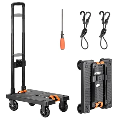 Abbildung von Navaris Klappbare Sackkarre mit Spanngurten belastbar bis 50kg Gummiräder Transportkarre klappbar Spanngurt Transportwagen