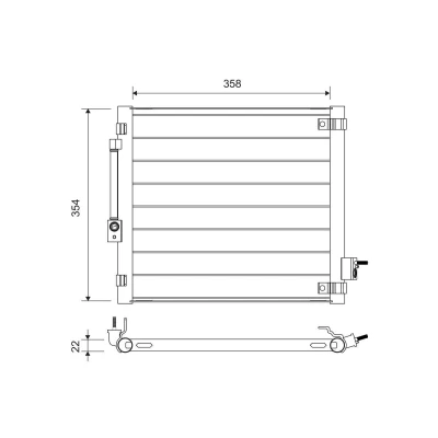 Abbildung von VALEO 822759 Klimakondensator ohne Trockner 13mm Aluminium 354mm TESLA: Model S