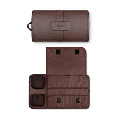 Abbildung von Störtebekker® Premium Rasiertasche aus Leder inkl. Rasur und Bartguide Handgefertigtes Herren Rasierer Etui für Bartpflege, Rasierpinsel, Rasierhobel Zubehör Edler Kulturbeutel/Kulturtasche