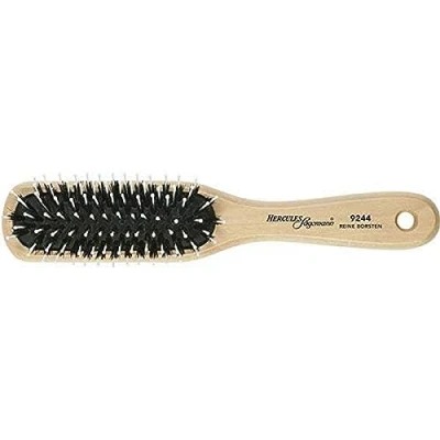 Abbildung von HERCULES SÄGEMANN 9244 Paddle Brush Pflegende Naturhaarbürste Wildschweinborsten Bürste mit Polyamidstiften Pflegebürste für lange Haare Helles Holz