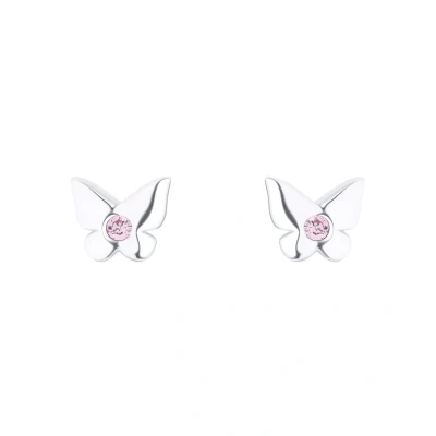 Abbildung von Prinzessin Lillifee Ohrstecker 925 Sterling Silber Mädchen Kinder Ohrschmuck, mit Zirkonia synth., 0,5 cm, Silber, Schmetterling, Kommt in Schmuck Geschenk Box, 2035984