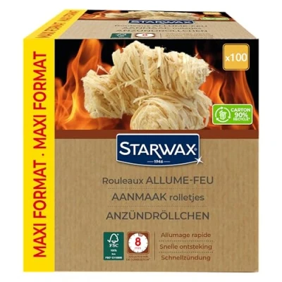 Abbildung von STARWAX Anzündwolle Schnelles Anzünden Brenndauer bis 8 min FSC Grill und Kamin x 100