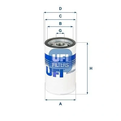 Abbildung von UFI 23.252.00 Ölfilter M 20 X 1,5 mit einem Rücklaufsperrventil