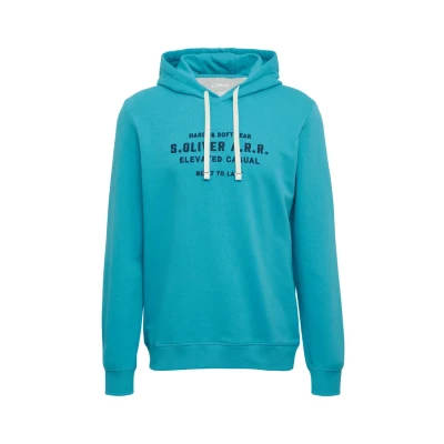 Abbildung von s.Oliver MIT Stickerei Kapuzenpullover, Herren, Größe: XL, Türkis