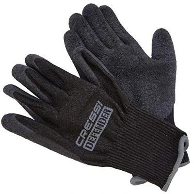 Abbildung von Cressi Defender Gloves Black 2mm Schutzhandschuhe für Dynema/HPPE Tauchgänge, Schwarz