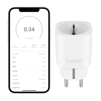 Abbildung von Hombli Programmierbare Smart Steckdose mit Wi Fi zur Automatisierung von Geräten Strommessung Kompatibel Amazon Alexa und Google Fernsteuerung über die kostenlose App