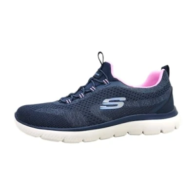Abbildung von Skechers Damen Summits New Nature, Marineblauer Strick, rosa Periwinkle Besatz, 37.5 EU