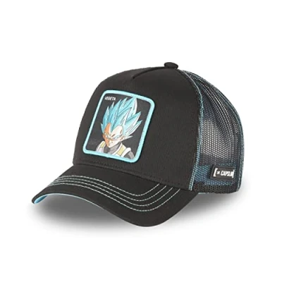 Abbildung von Cap Herren Dragon Ball Super, Tracker Kappe Herren, Vegeta, Langlebig, Schwarz/Blau/Orange, Einheitsgröße