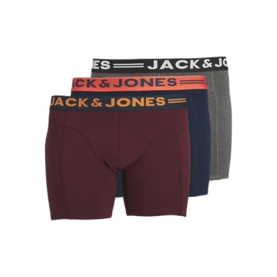 Abbildung von Jack &amp; Jones Jaclichfield PLUS Trunks 3 PACK Panties, Herren, Größe: 5XL, Burgundy